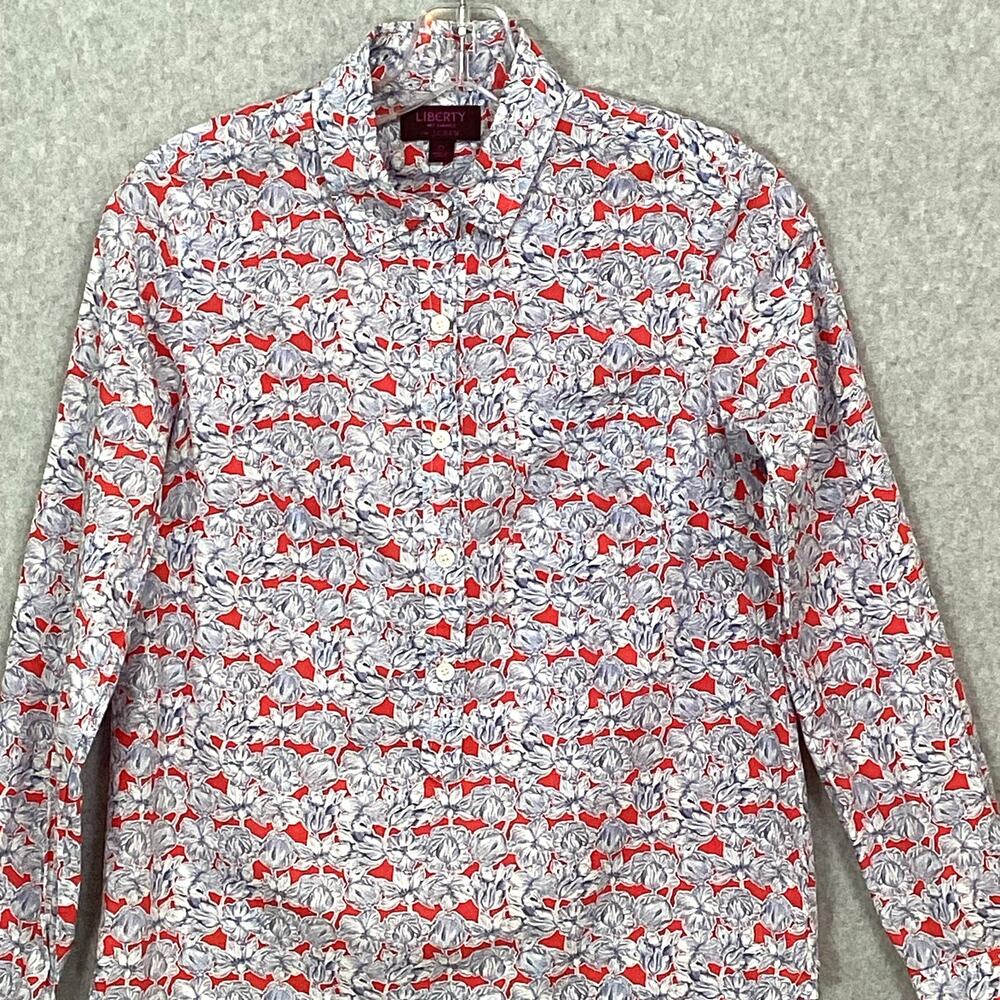 J Crew x Liberty Art Fabric Size 0 Matilda Tulip Floral Print Popover Blouse - Picture 3 of 16